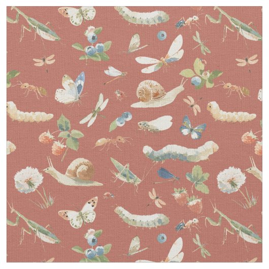 Bugs lover - summer picnic with Insects Rust Stoff (Nahaufnahme)
