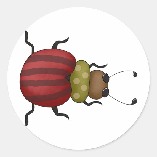 Bugs 'n' Blooms ・ Käfer Runder Aufkleber (Vorderseite)