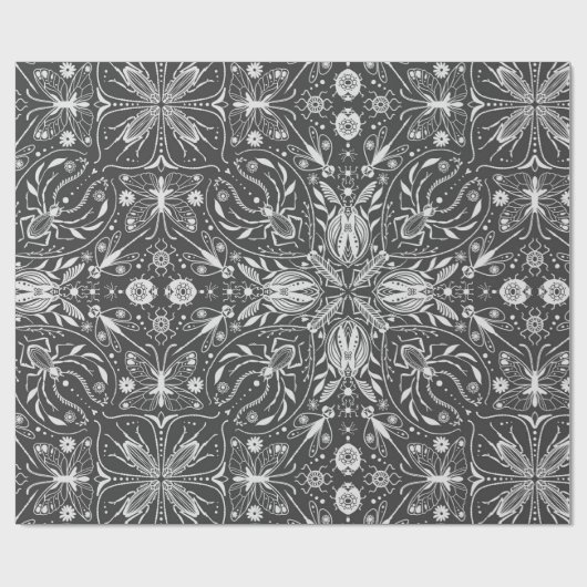 Bugs, schwarz, ganz weiß geschenkpapier (Flach)