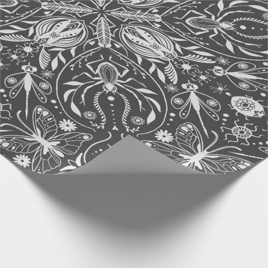 Bugs, schwarz, ganz weiß geschenkpapier (Ecke)