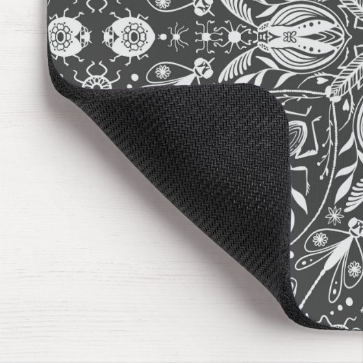 Bugs, schwarz, ganz weiß mousepad (Ecke)