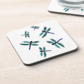 Bugs tanzen Dragonfly Türkis Untersetzer (Linke Seite)
