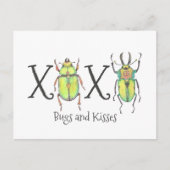 Bugs und Kisses I Miss You Insect School Postkarte (Vorderseite)