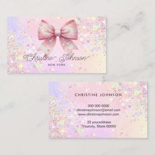 bugsimulierter Glitzer Visitenkarte (Vorne/Hinten)