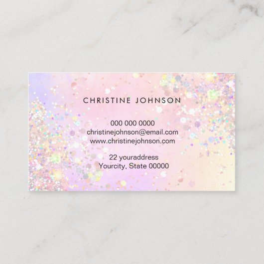 bugsimulierter Glitzer Visitenkarte (Rückseite)