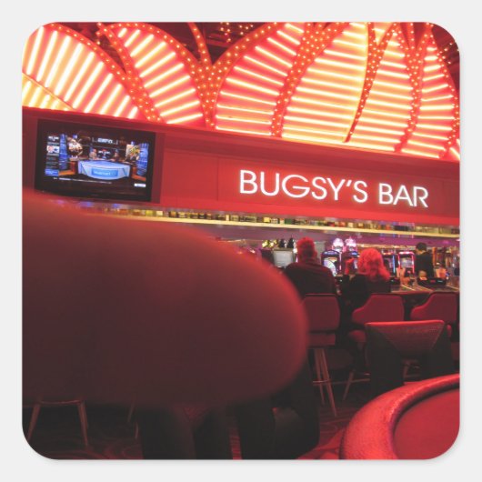 Bugsy's Bar at Flamingo Las Vegas Quadratischer Aufkleber (Vorderseite)