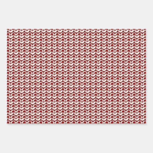 Bugundy Tubular Muster Wrapping Paper Sheets Geschenkpapier Set (Vorderseite 3)