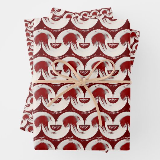 Bugundy Tubular Muster Wrapping Paper Sheets Geschenkpapier Set (Beispiel)