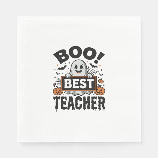 Büh bester Lehrer Vintage Halloween Lehrer Design_ Serviette (Vorderseite)