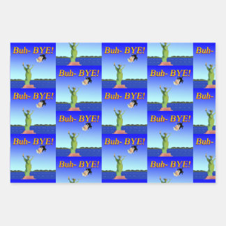 "Buh-BYE" Trump Politischer Cartoon 2021 Neue Jahr Geschenkpapier Set