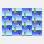 "Buh-BYE" Trump Politischer Cartoon 2021 Neue Jahr Geschenkpapier Set (Vorderseite)