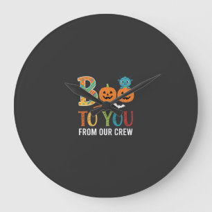 Buh dir Halloween-Crew-Design_1 Große Wanduhr