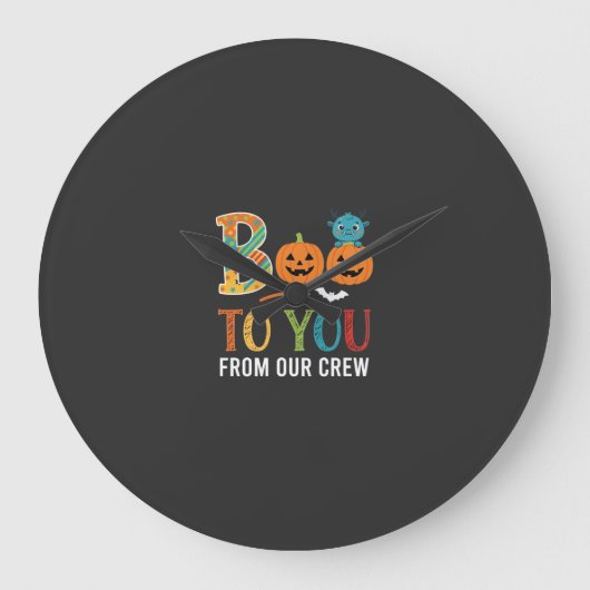 Buh dir Halloween-Crew-Design_1 Große Wanduhr (Vorderseite)