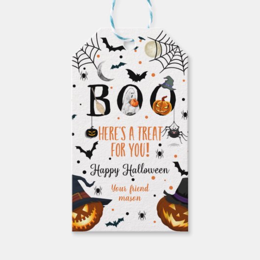 Buh! Frohes Halloween Geschenkanhänger (Vorderseite)