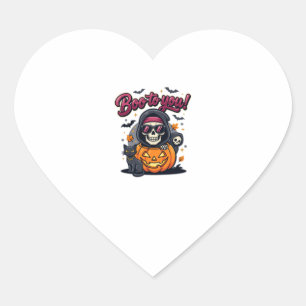 Buh für dich Halloween-Skelett-Kürbis Herz-Aufkleber