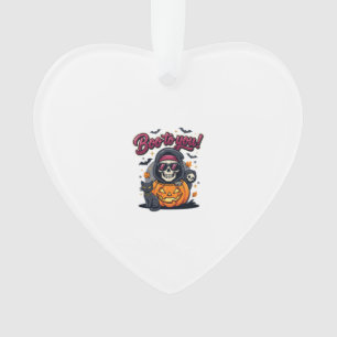 Buh für dich Halloween-Skelett-Kürbis Ornament