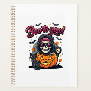 Buh für dich Halloween-Skelett-Kürbis Planer
