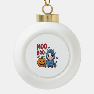 Buh Halloween Gruseliger Geist Kuh Keramik Kugel-Ornament