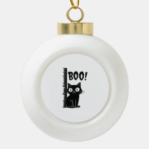 Buh! Lustige Versteck-Peekaboo-Gruselel Halloween- Keramik Kugel-Ornament
