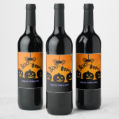 Buh! Oooh! Frohes Halloween Weinetikett (Flaschen)