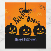 Buh! Oooh! Frohes Halloween Weinetikett (Einzelnes Label)