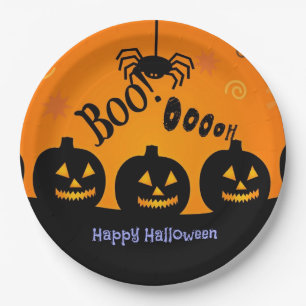 Buh! Ooooh! Frohes Halloween! Pappteller