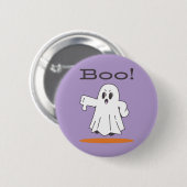 Buh! Süßer Geist Lustiger Halloween Button (Vorne & Hinten)
