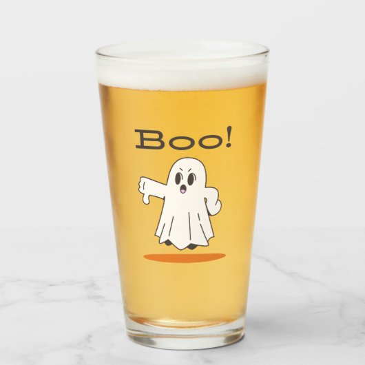 Buh! Süßer Geist Lustiges Halloween-Pint-Glas Glas (Vorne (Gefüllt))