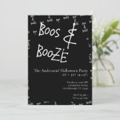 Buh und Schnaps Halloween-Party Einladung (Stehend Vorderseite)