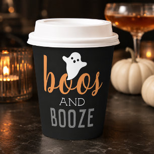 Buh und Schnaps Schwarze Orange Halloween-Party Pappbecher