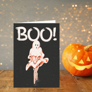 Buh! Vintage-Geisterkostüm Halloween Karte