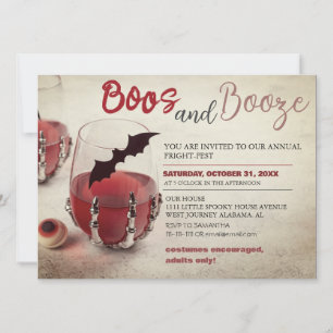 Bühen und Schnaps Vintage Halloween-Kostüm-Party Einladung