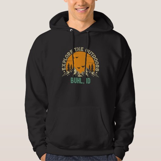 Buhl Idaho  Explore The Outdoors Hoodie (Vorderseite)