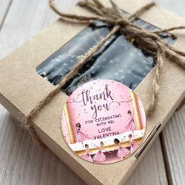 Bühne Ballerina Danke Runder Aufkleber