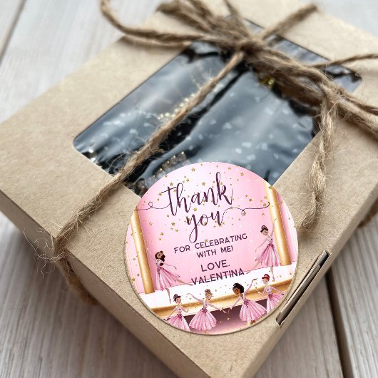 Bühne Ballerina Danke Runder Aufkleber