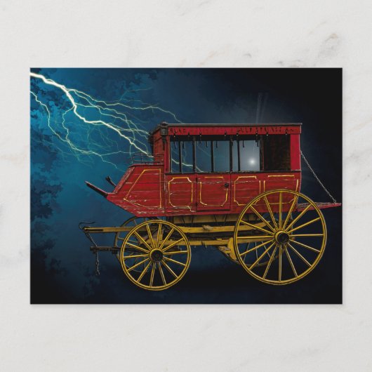 BÜHNE COACH IM LICHTSTORM POSTKARTE (Vorderseite)