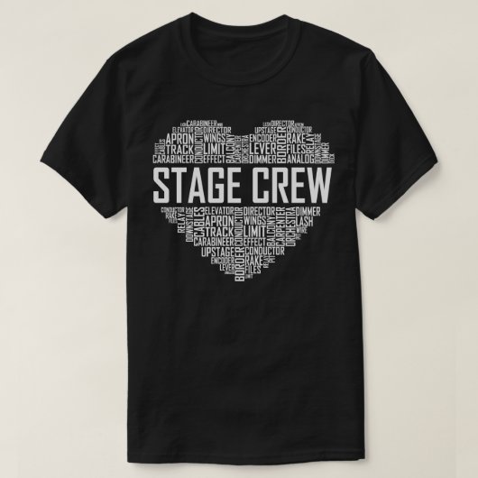 Bühne Crew Herz T-Shirt (Design vorne)