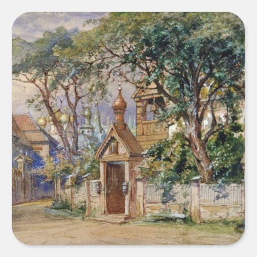 Bühne Design für "Oprichnik" von Tschaikowsky Quadratischer Aufkleber (Vorderseite)