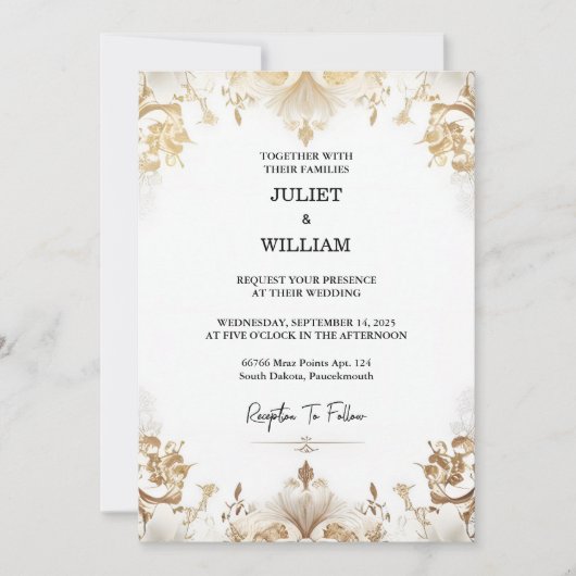 Bühne Formal Simple Classic Elegant Blank Wedding Einladung (Vorderseite)