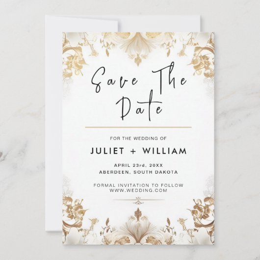 Bühne Formal Simple Classic Elegant Blank Wedding Save The Date (Vorderseite)