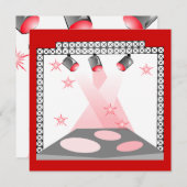 BÜHNE-LICHT-EINLADUNGS-KARAOKE-TALENT-SHOW-PARTY EINLADUNG (Vorne/Hinten)