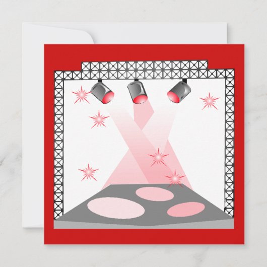 BÜHNE-LICHT-EINLADUNGS-KARAOKE-TALENT-SHOW-PARTY EINLADUNG (Vorderseite)