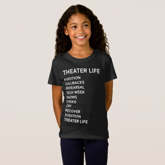 Bühne-links Bühne-Recht-lustiges Broadway-Theater T-Shirt (Vorne ganz)