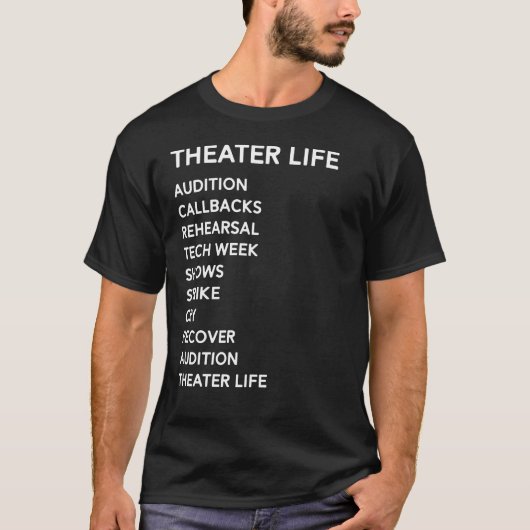 Bühne-links Bühne-Recht-lustiges Broadway-Theater T-Shirt (Vorderseite)