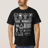 Bühne Manager Definition Jobbeschreibung Symbole T-Shirt (Vorderseite)