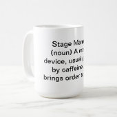 Bühne-Manager-Definitions-Tasse Kaffeetasse (Vorderseite Links)