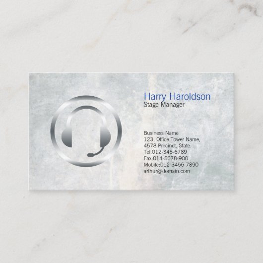 Bühne Manager Fett Kopfhörer Symbol Visitenkarte (Vorderseite)