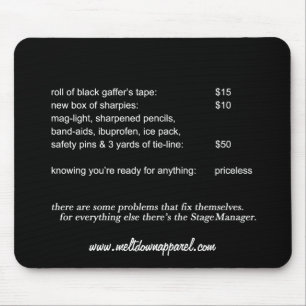 Bühne-Manager Mousepad (Schwarzes)