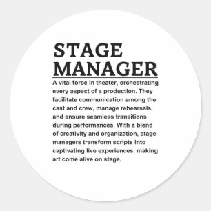 Bühne Manager Runder Aufkleber