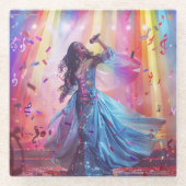 Bühne mit der digitalen Musikkunst Glasuntersetzer (Vorderseite)